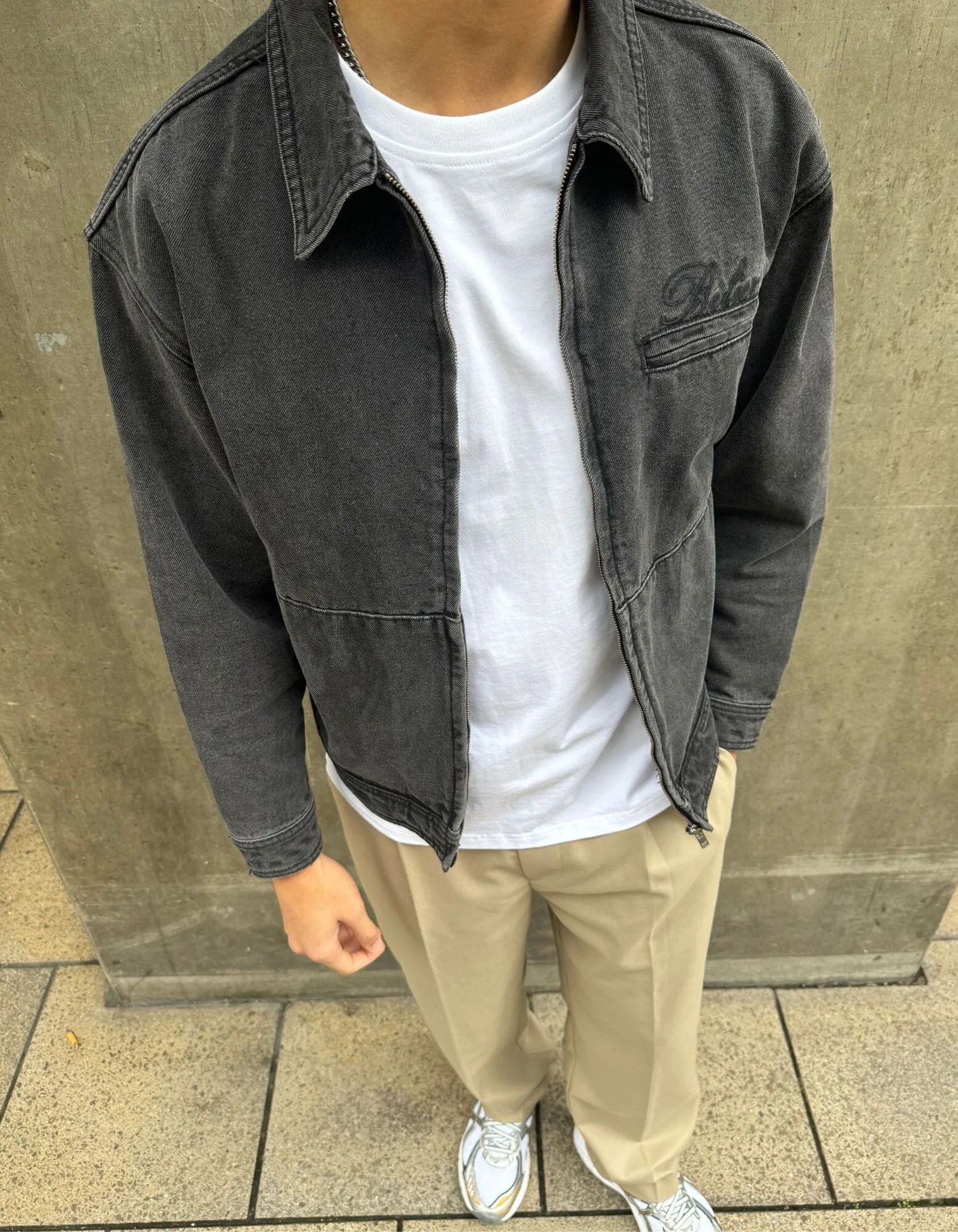 Vintage Black Relaxed Fit Denim Jacket