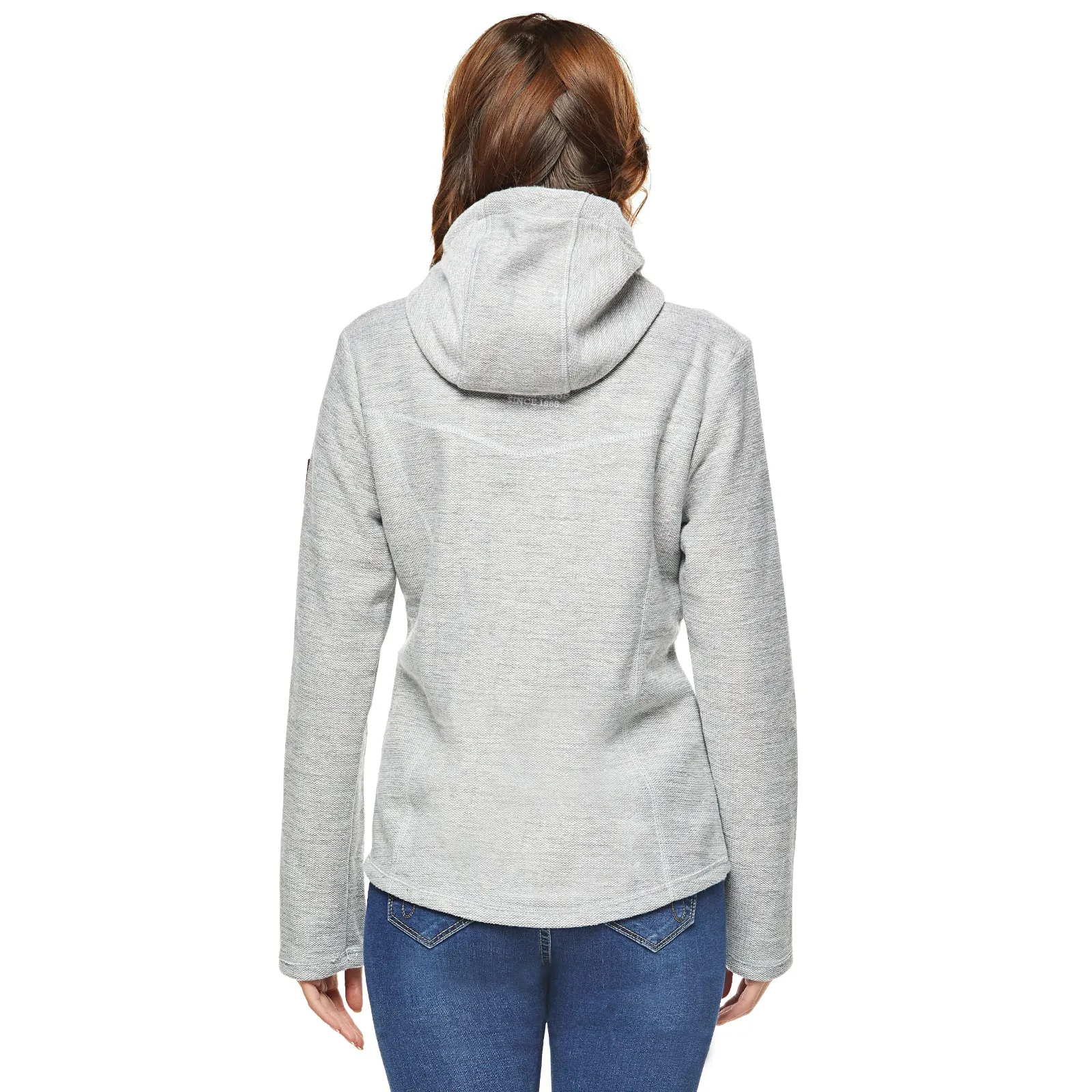 Women's Velour bond Heather Hoodie Jacket L.Grey