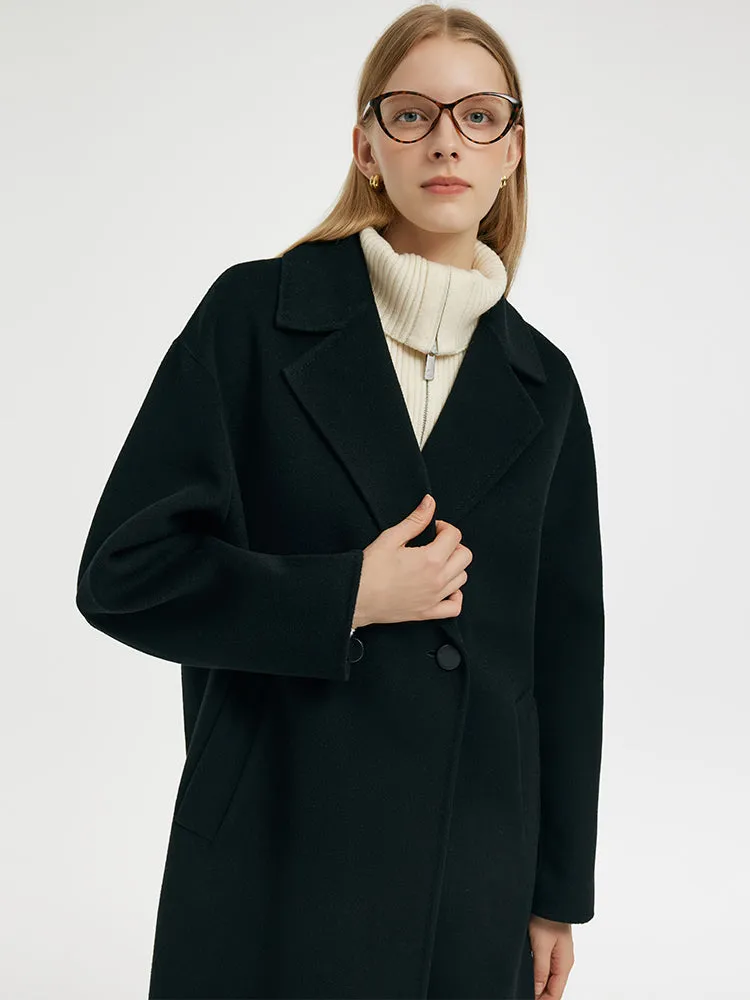 Wool Cashmere Double-Faced Unisex Mid-Length Coat