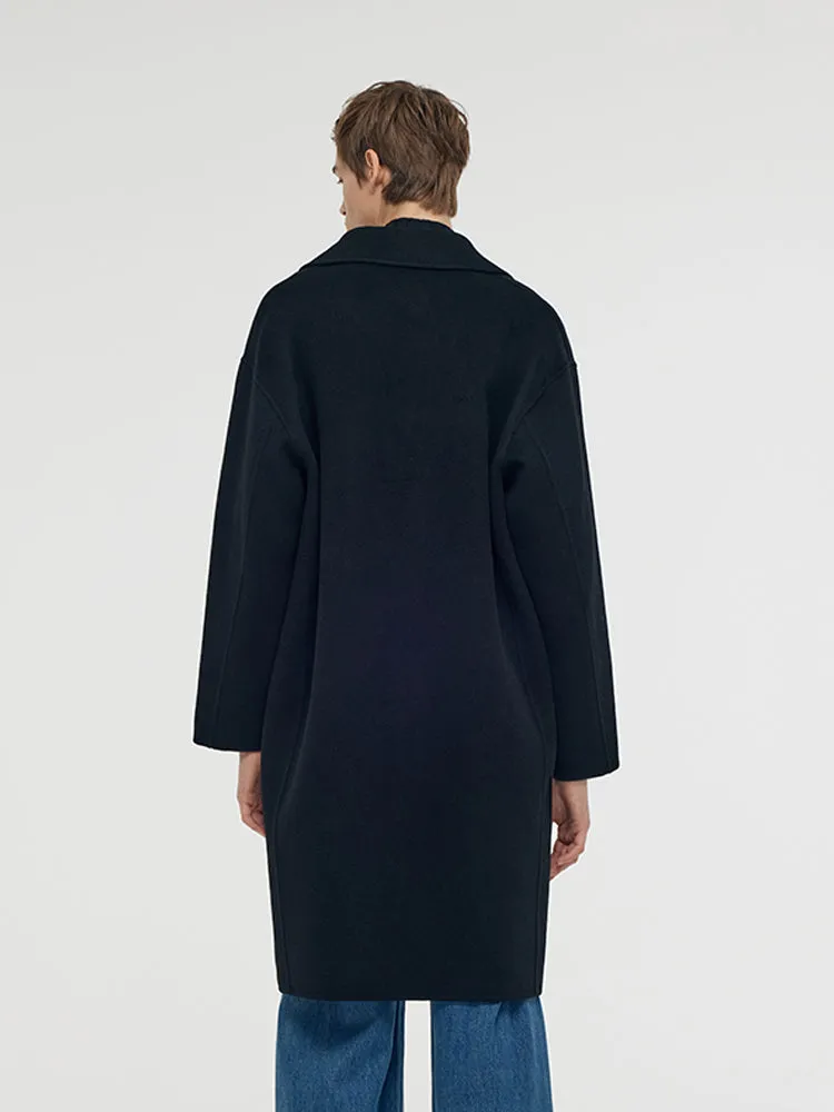 Wool Cashmere Double-Faced Unisex Mid-Length Coat