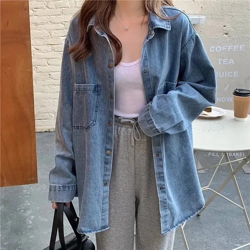 Work wear Denim Long-sleeved Casual Jacket for Summer