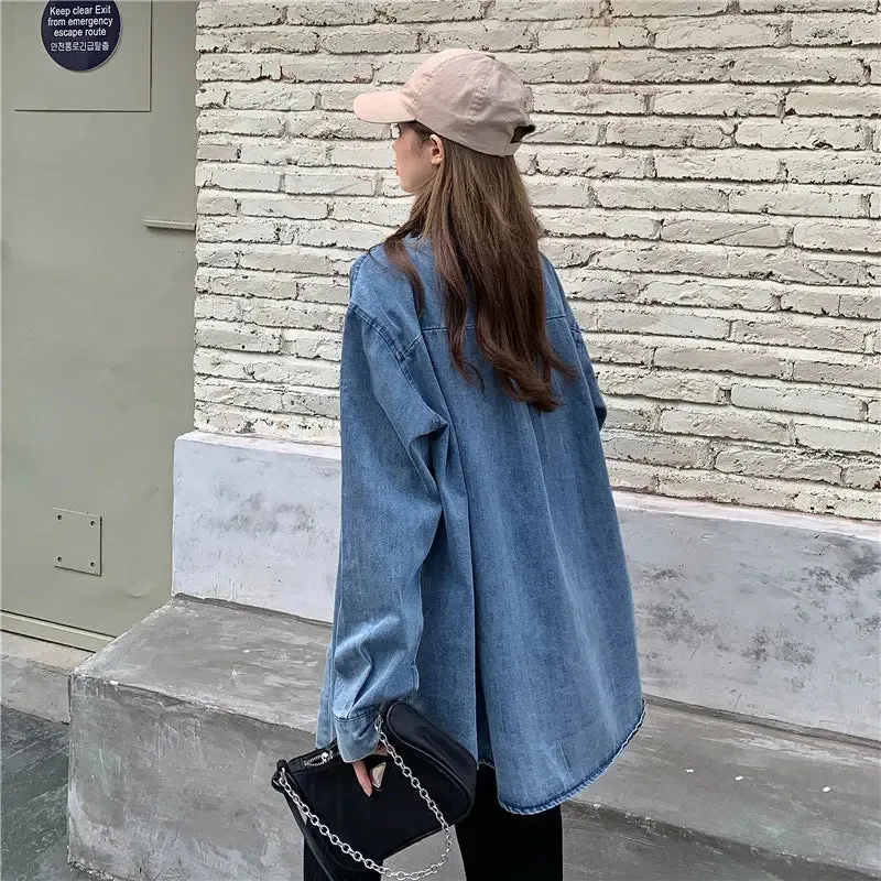 Work wear Denim Long-sleeved Casual Jacket for Summer