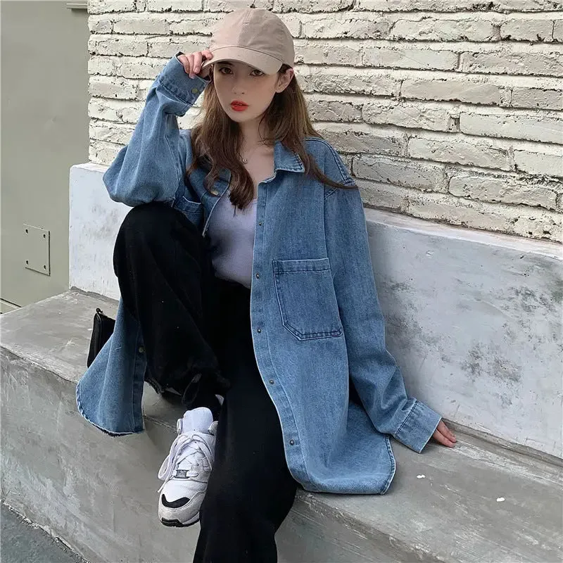 Work wear Denim Long-sleeved Casual Jacket for Summer