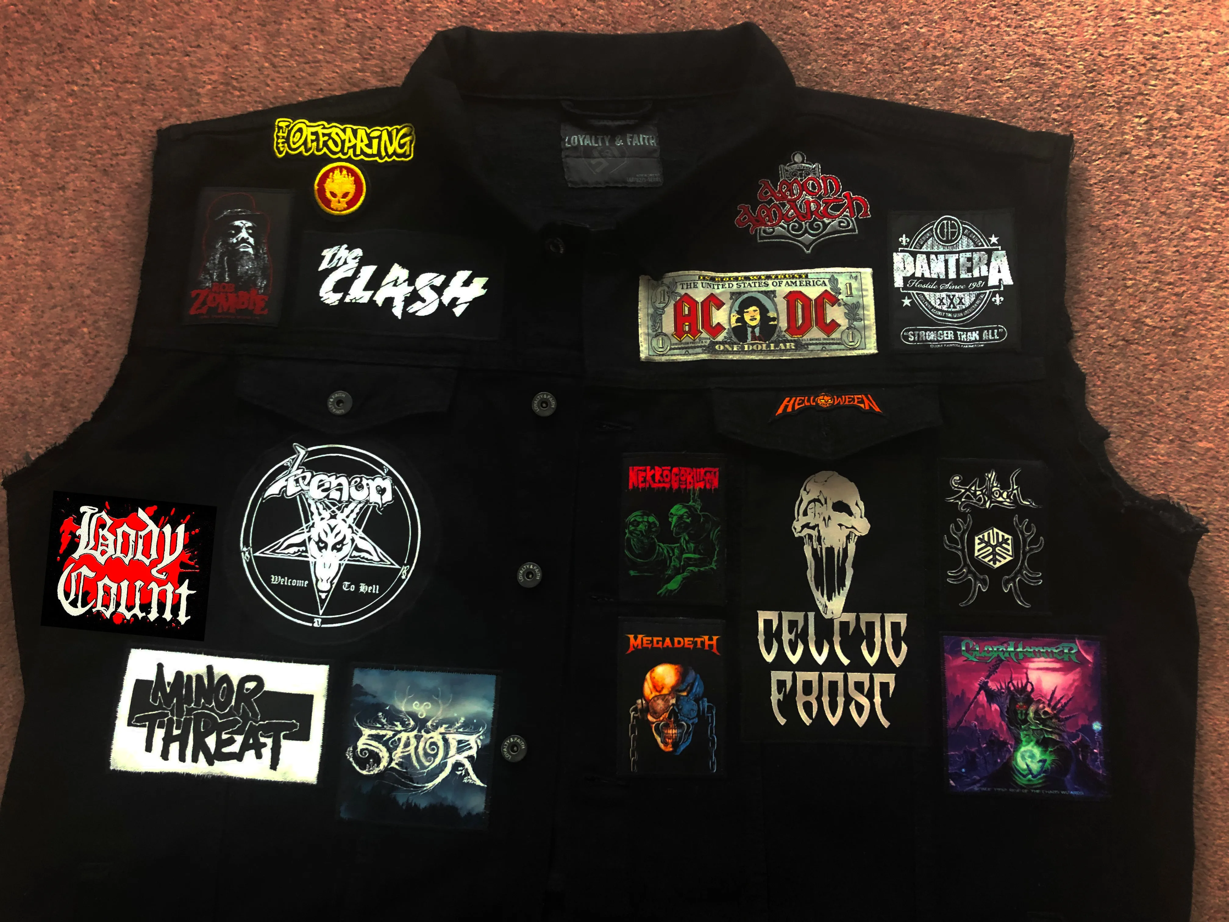 Your Personal Patch Collection/Selection Cut-Off Denim Battle Jacket Vest Heavy Metal